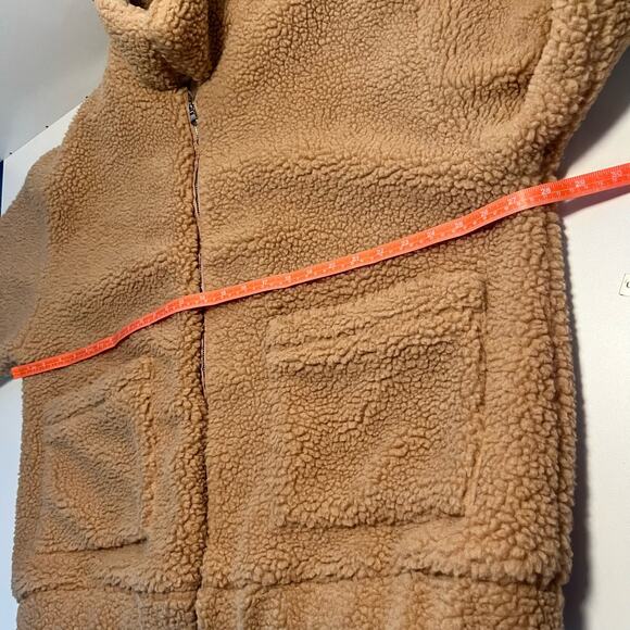I.AM.GIA Jacket Size L Pixie Sherpa Teddy Tan Caramel Zip Up Oversized - Picture 9 of 12